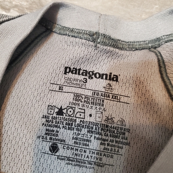 Patagonia Men Capilene 3 Midweight. Long Sleeves. 2 Shades Of Grey. XL. - Picture 4 of 7